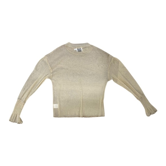 NWOT Princess Polly Sheer Long Sleeve Mock Neck Top | Gold | Size 0 - Picture 4 of 9